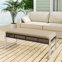 Repose-pieds d'extérieur Tangkulka avec coussin moelleux et cadre en métal