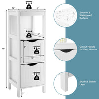 Side Floor Cabinet with 2 Switchable Drawers - Tangkula