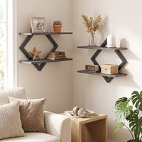 Tangkula Floating Shelves for Wall with Geometric Frame