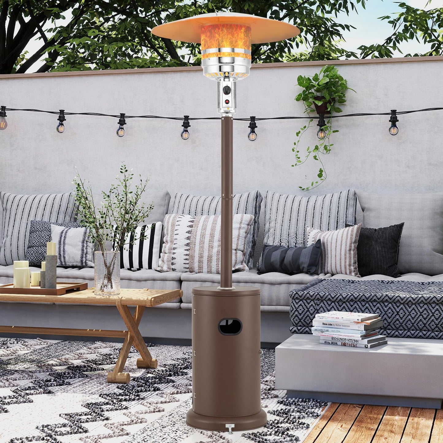 Tangkula 50,000 BTU Propane Outdoor Heater, Patio Heater with Strengthened Stainless Steel Burner