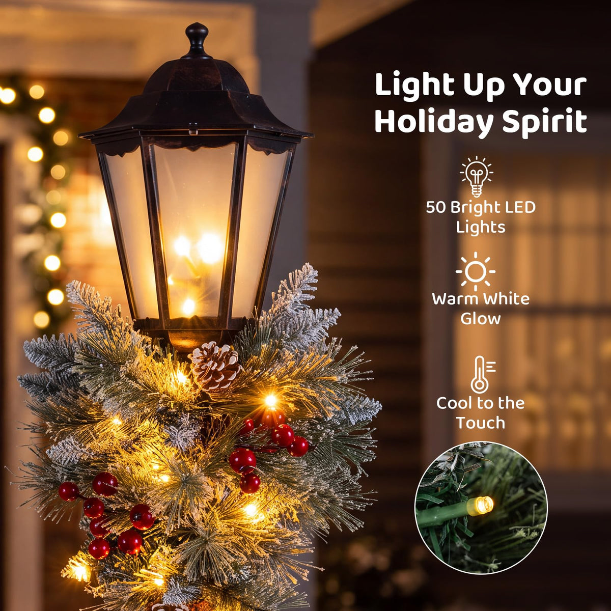 Tangkula 11" x 11" x 64" Lighted Christmas Lamppost