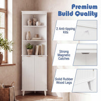Tangkula Corner Bathroom Floor Cabinet 68" Tall Storage Cabinet
