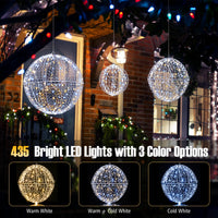 Tangkula Lot de 3 boules lumineuses de Noël avec 3 couleurs d'éclairage