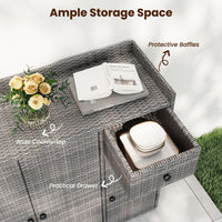 Tangkula Outdoor Cabinet with 2 Adjustable Shelves