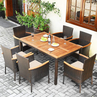 Tangkula Outdoor Patio Wicker Chairs Set of 6