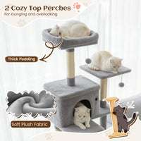 Tangkula 80 Inch Tall Cat Tree with 2 Condos Plush Perch Dangling Toys for Indoor Cats