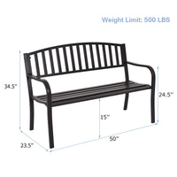Tangkula 50 Inch Outdoor Steel Garden Bench Park Bench