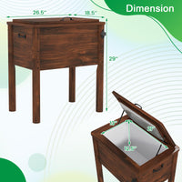 Tangkula Wooden Patio Cooler 54 Quart