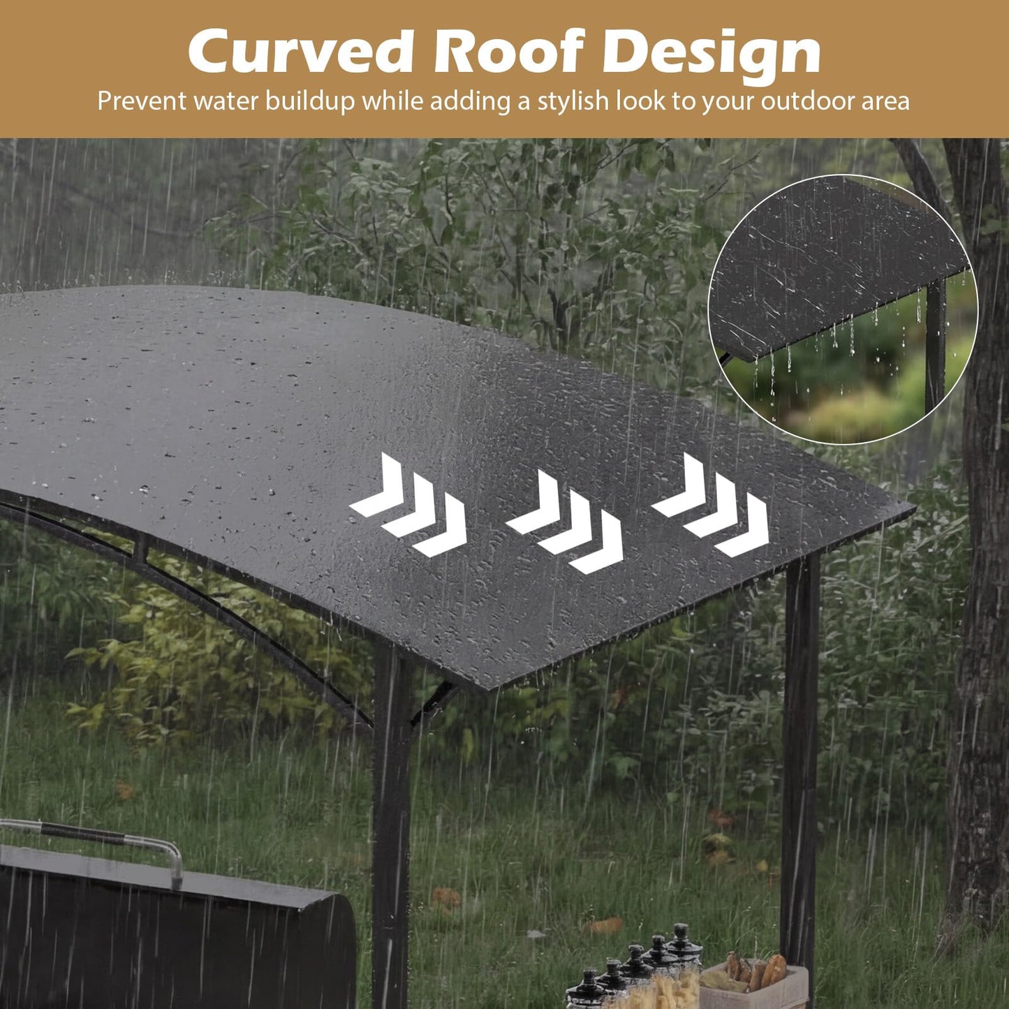 Tangkula 8 x 5 FT Grill Gazebo with 2 Metal Shelves