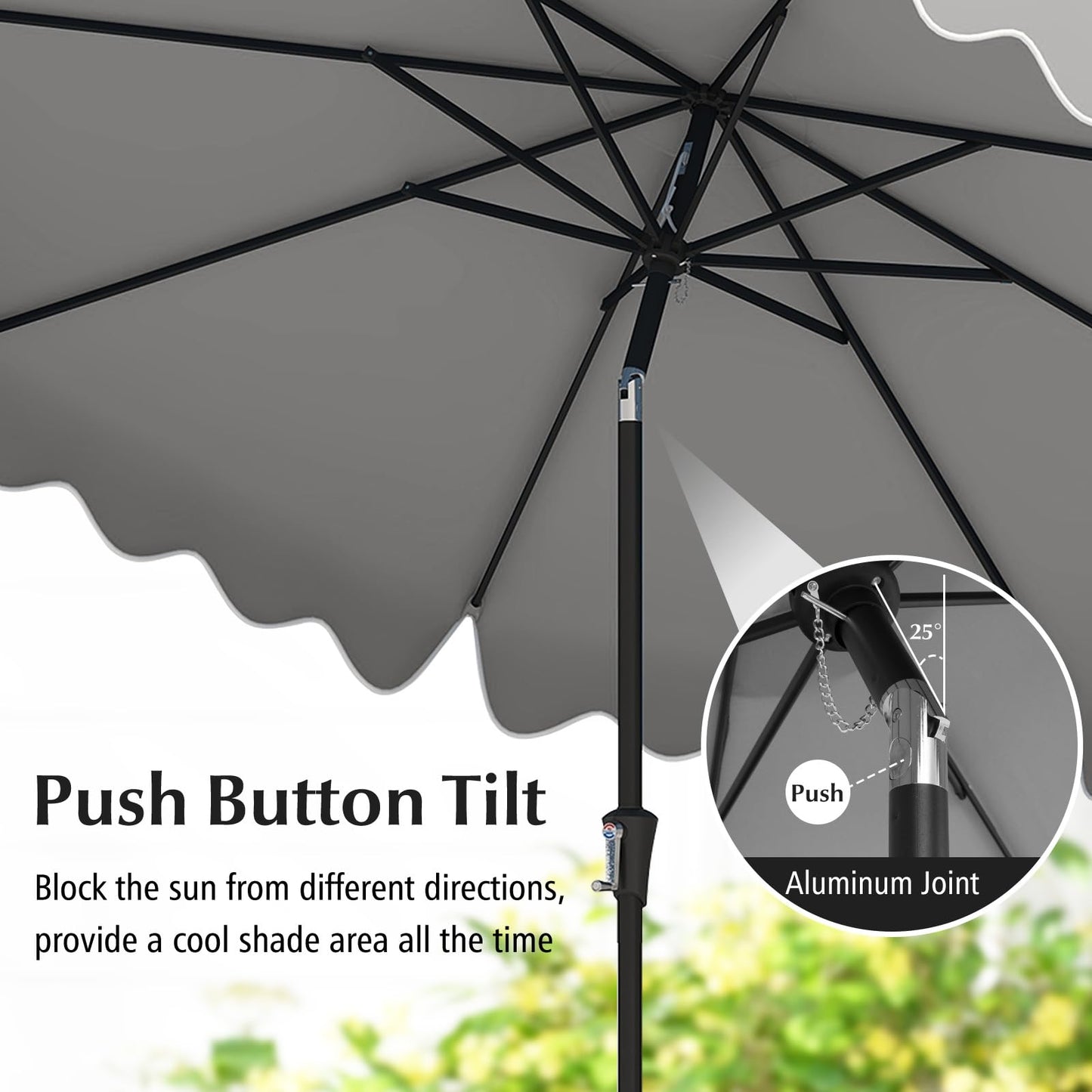 Tangkula 9 FT Patio Umbrella with Crank Handle