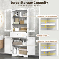 Tangkula 63" Tall Bathroom Storage Cabinet