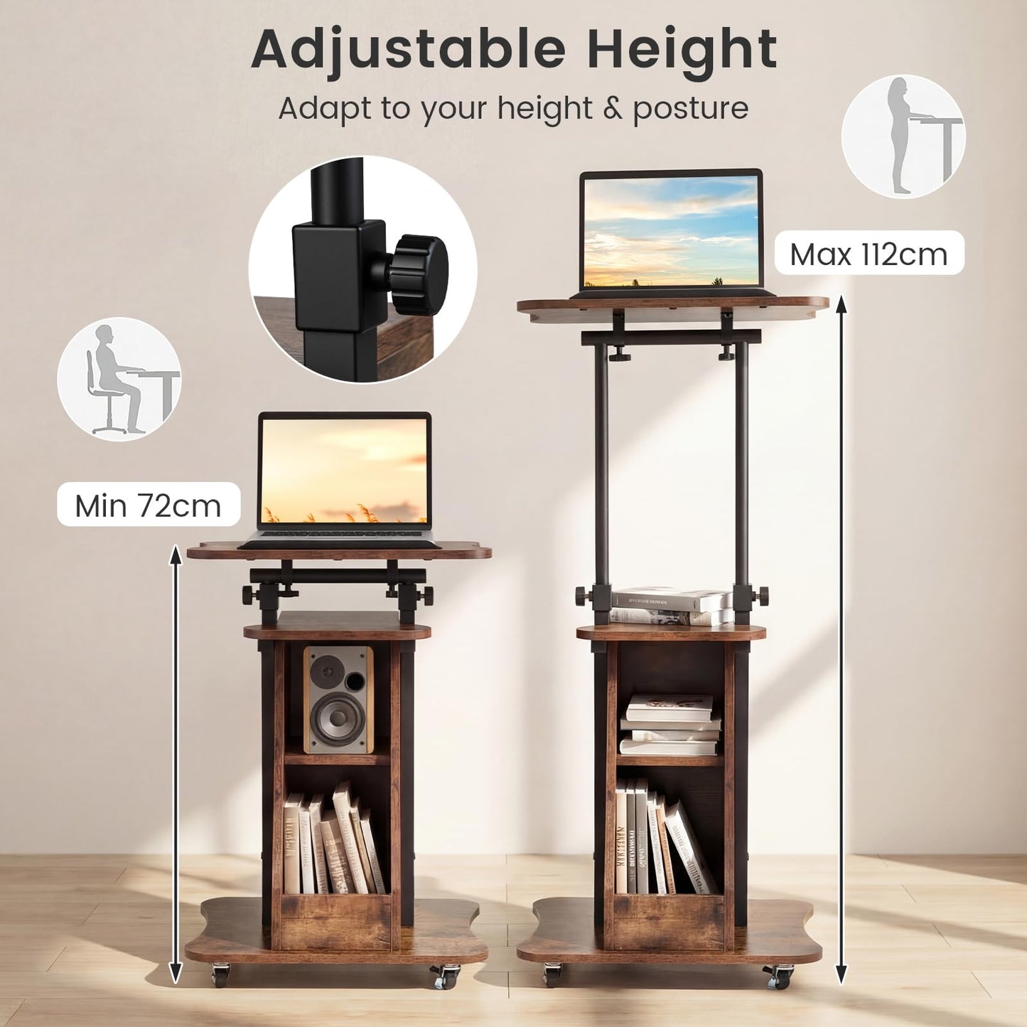 Tangkula Mobile Lectern Podium for Home Office School