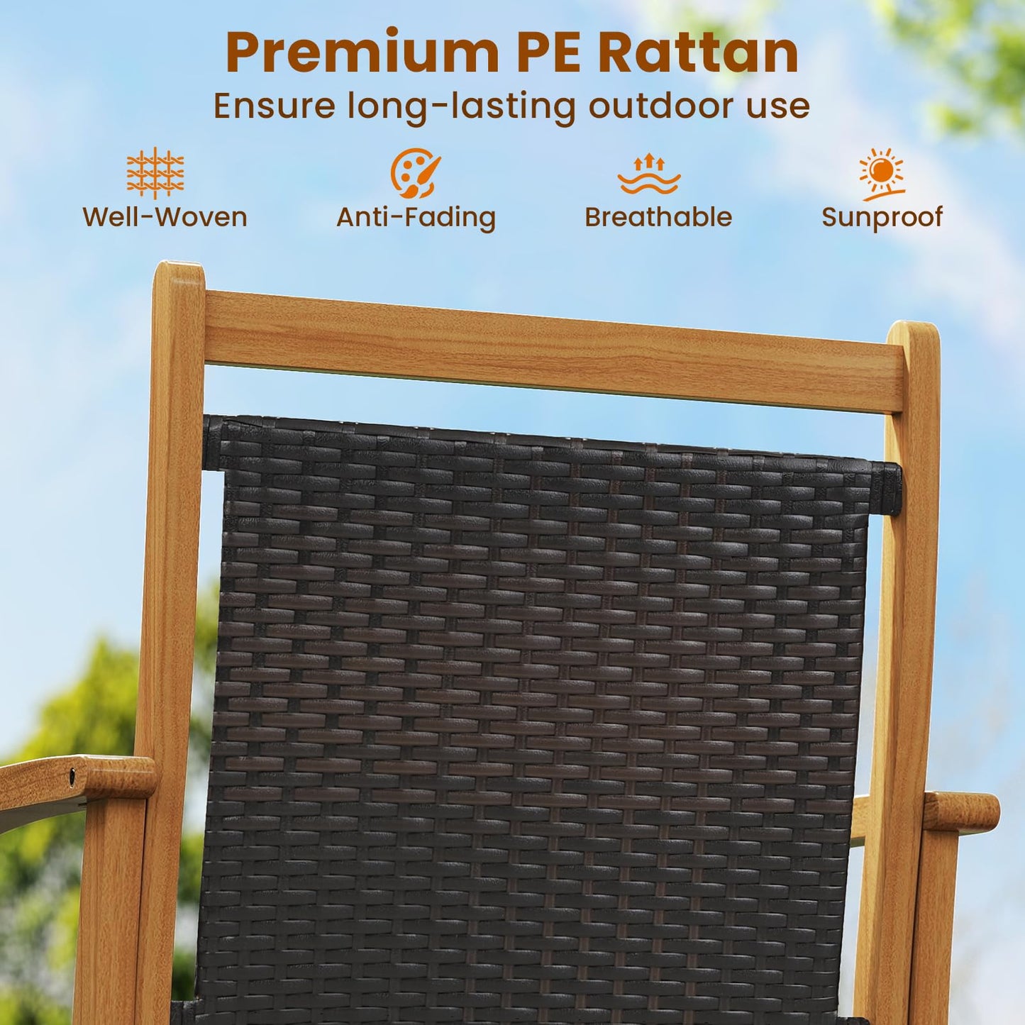 Tangkula Patio Rattan Glider Chair(1/2)