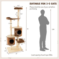 75 Inch Tall Cat Tree for Indoor Cats - Tangkula