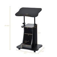 Tangkula Mobile Laptop Podium with Swivel Top Movable Wheels & Storage