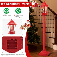 Tangkula 5.3 Ft 2-in-1 Musical Christmas Snow Globe Lamp Post Decorations
