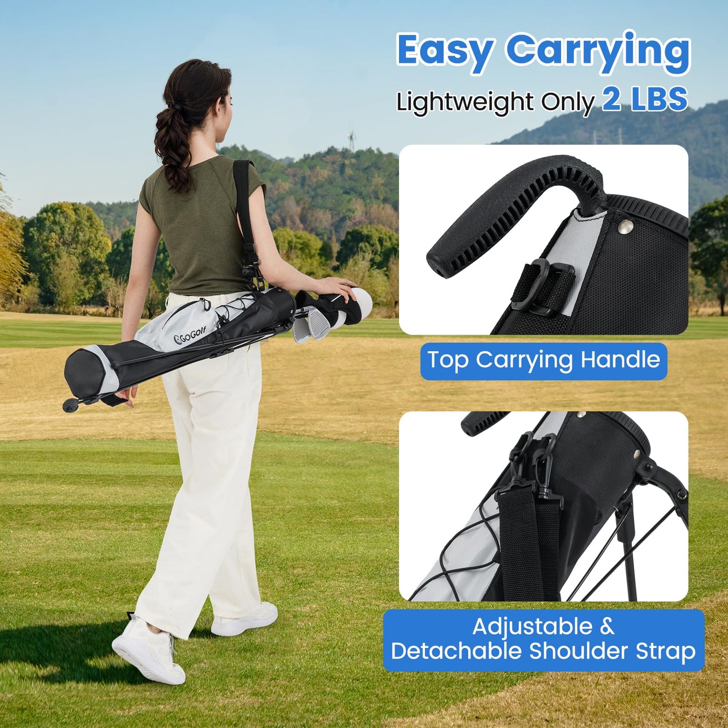 Tangkula Golf Stand Bag Lightweight Sunday Bag for The Driving Range