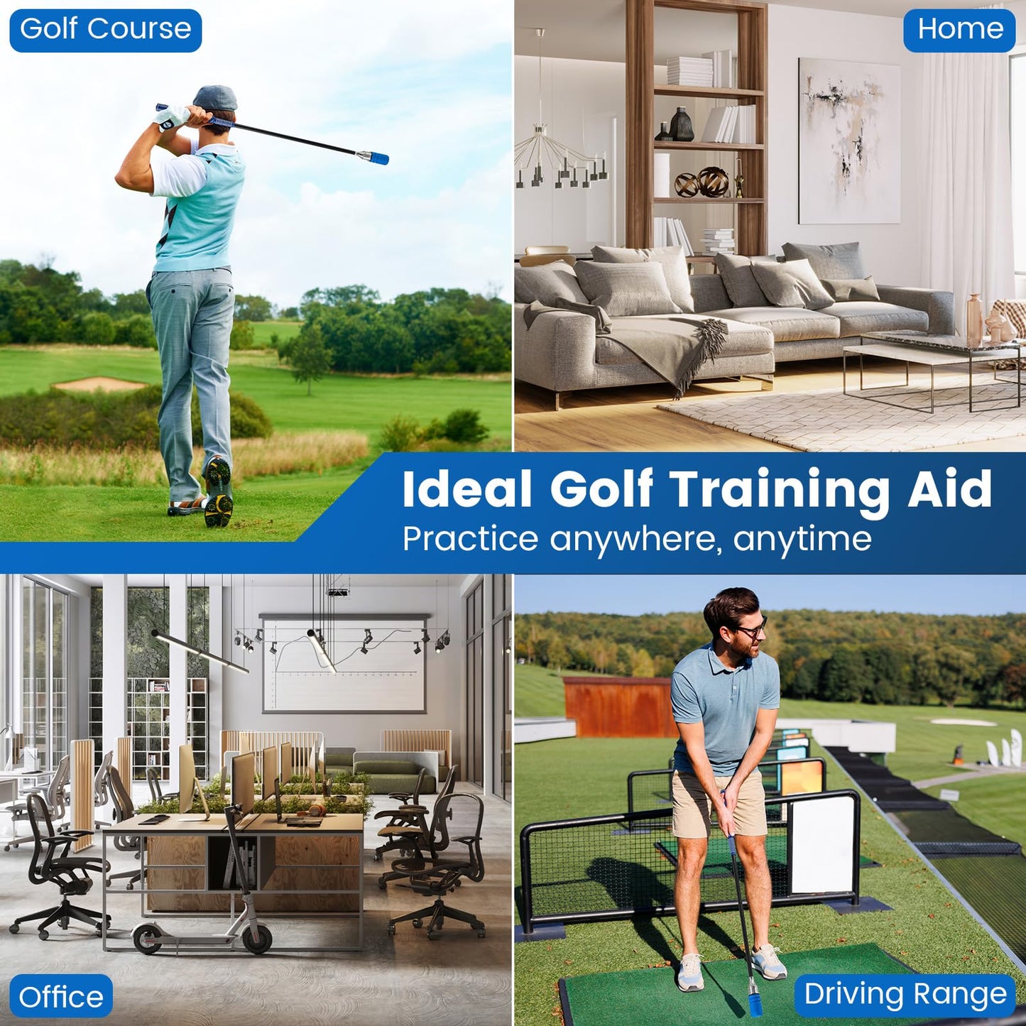 Aide à l'entraînement de la vitesse de swing Tangkula Golf Swing Trainer Click Stick