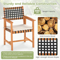 Tangkula Solid Acacia Wood Patio Chair Set of 2/4