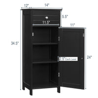 Bathroom Floor Cabinet, Wooden Side Storage Organizer Unit