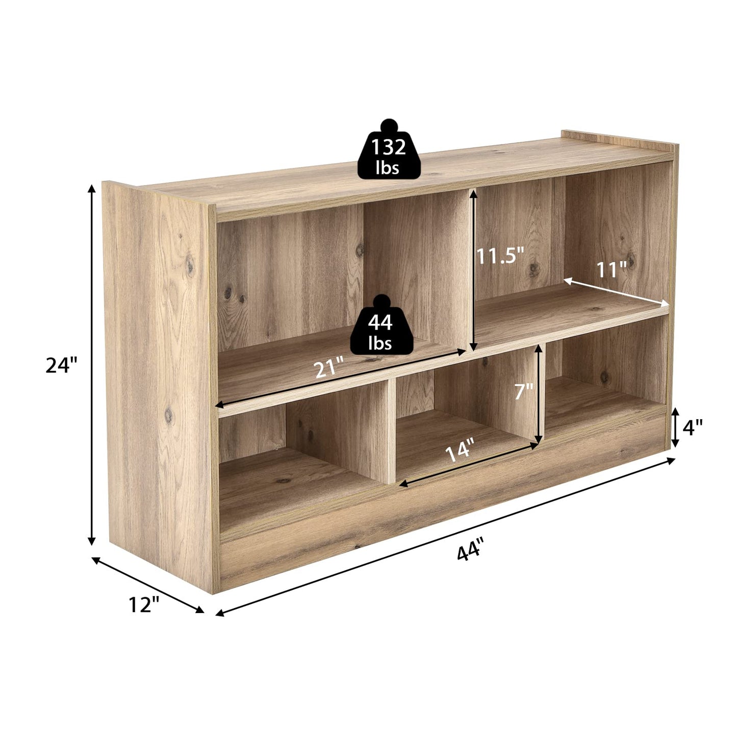 Tangkula Wood Storage Cube Bookcase, Multipurpose Display Storage Cabinet