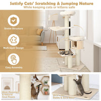 Tangkula Modern Cat Tree with Sisal Posts for Indoor Large Cats