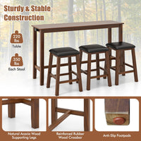 Tangkula 4-Piece Bar Table with Stools for Living Room