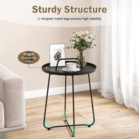 Tangkula Table d'appoint d'extérieur avec poignée pour l'extérieur