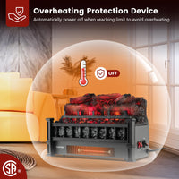 Tangkula 20" Electric Fireplace Log Set Heater with Adjustable Temp