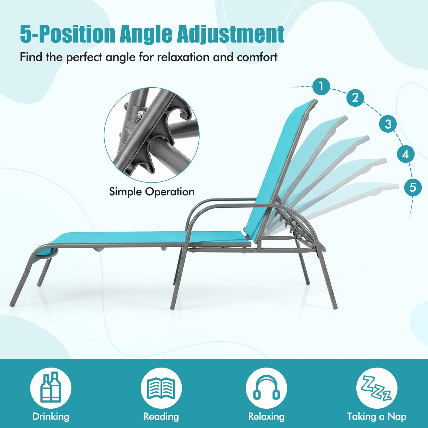 Tangkula Lounge Chair Outdoor Patio Chaise Lounge(1/2)