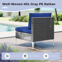 Tangkula 7 Piece Outdoor Furniture Set Patiojoy Patio Wicker Sectional Cushioned Sofa Set
