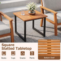Tangkula 18" Square Acacia Wood Patio Side Table