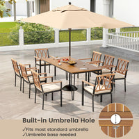 Tangkula 9 Piece Patio Dining Set（Natural）