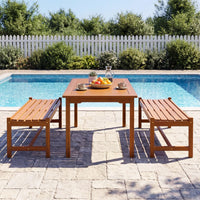 Tangkula Outdoor Wood Bench Backless for Backyard
