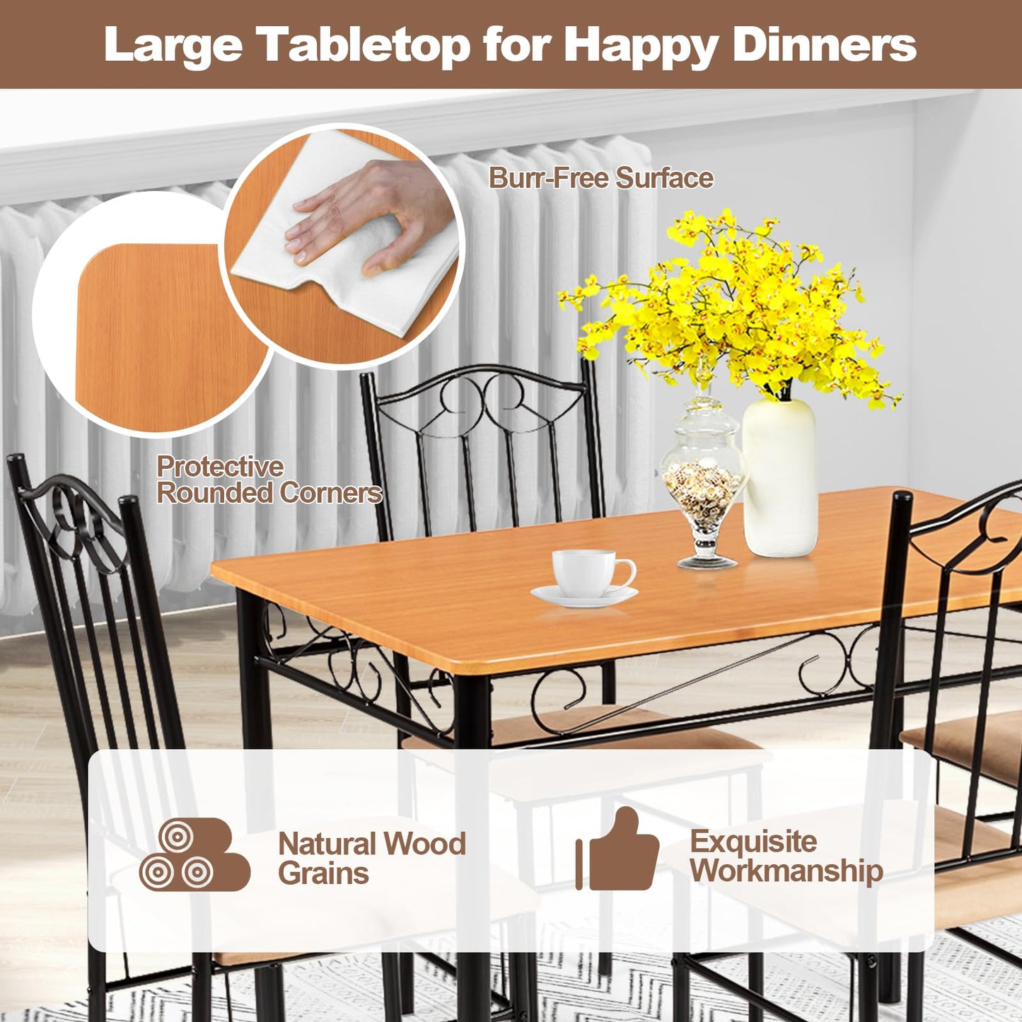5 Piece Dining Table Set - Tangkula