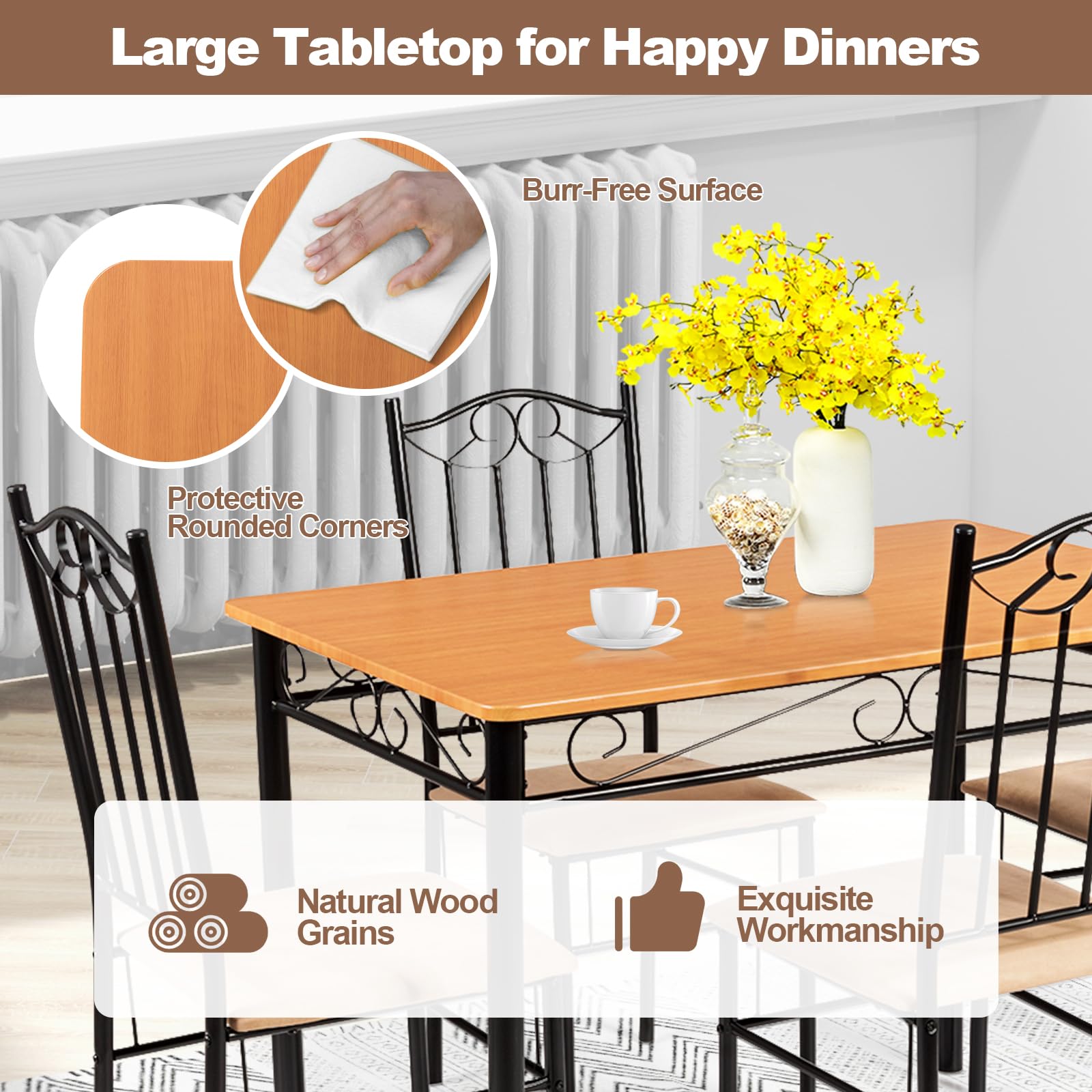 5 Piece Dining Table Set - Tangkula
