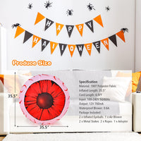 2 Pack 3 FT Halloween Inflatable Huge Eyeballs W/ Air Blower, Red LED Lights
