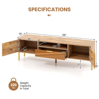 Tangkula Mirrored TV Stand for TV up to 65”, Modern TV Console Table w/Spacious Tabletop