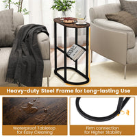 Tangkula Table d'appoint ovale étroite pour salon chambre à coucher