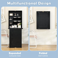 Tangkula Wall Mounted Fold Out Convertible Desk for Home Office