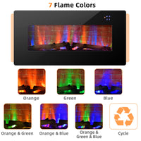 Tangkula Electric Fireplace, Freestanding & Wall-Mounted Electric Heater, 1400W Electric Fireplace with Timer