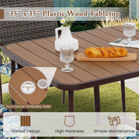 Tangkula Patio Square Dining Table（ 35” x 35”）