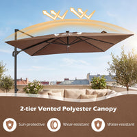 Tangkula 10ft Patio Umbrella with Solar Lights