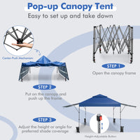 Tangkula 10x17.6 Ft Pop Up Canopy with Adjustable Dual Awnings, Easy Setup Instant Tent for Patio, Market, Picnic