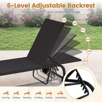 Tangkula Lounge Chair Outdoor with Wheels