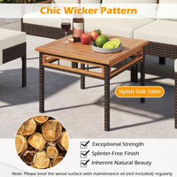 Tangkula 7 Pieces U Shaped Outdoor Wicker Furniture Set