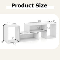 Tangkula 2 Pieces L Shaped TV Stand for Living Room