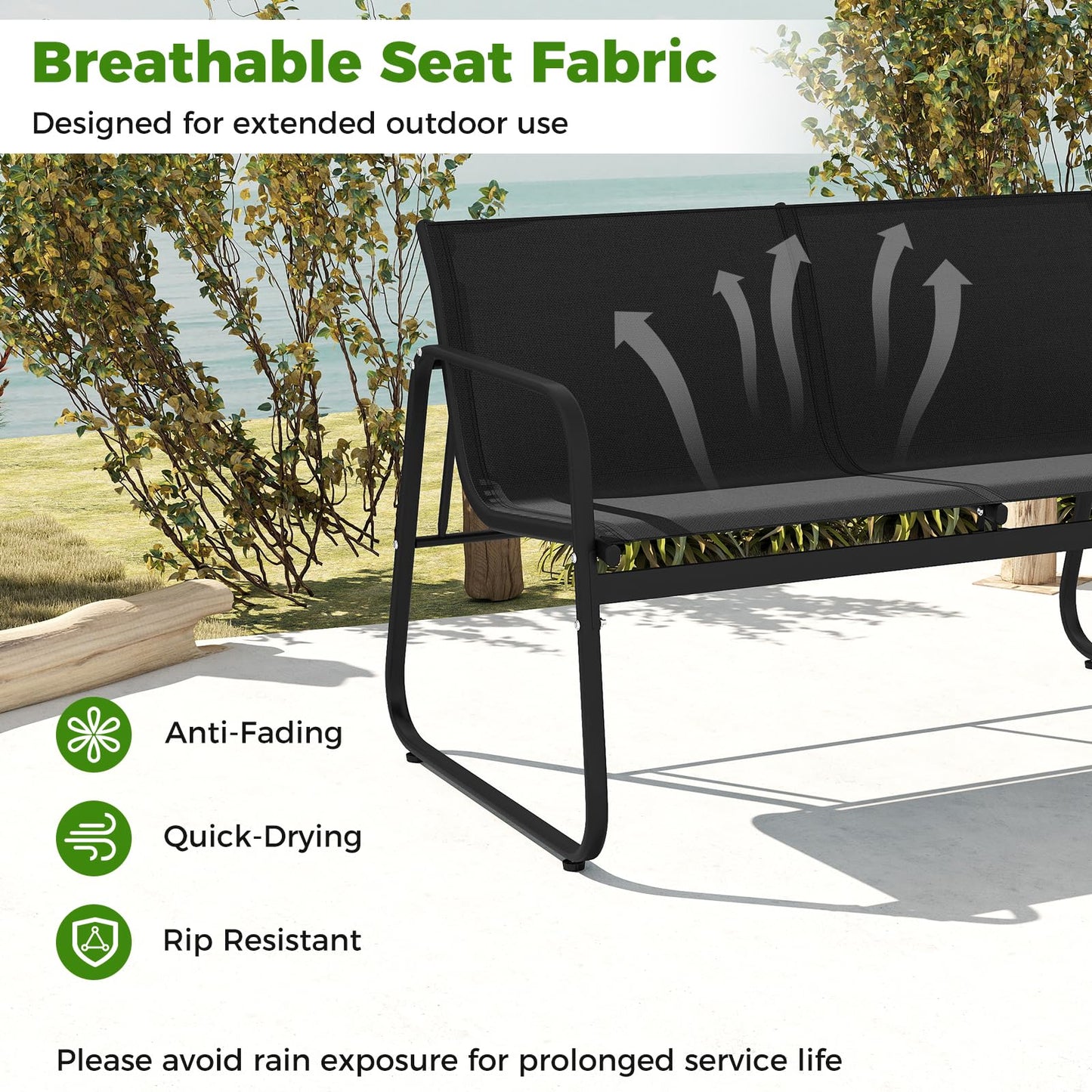 Tangkula 4/8 Piece Patio Furniture Set with Mesh Seat Fabric & Tempered Glass Tabletop