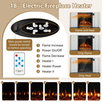 Tangkula Home Entertainment Center with 18” 1500W Electric Fireplace