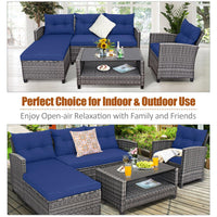 Tangkula 4 Pieces Rattan Conversation Set